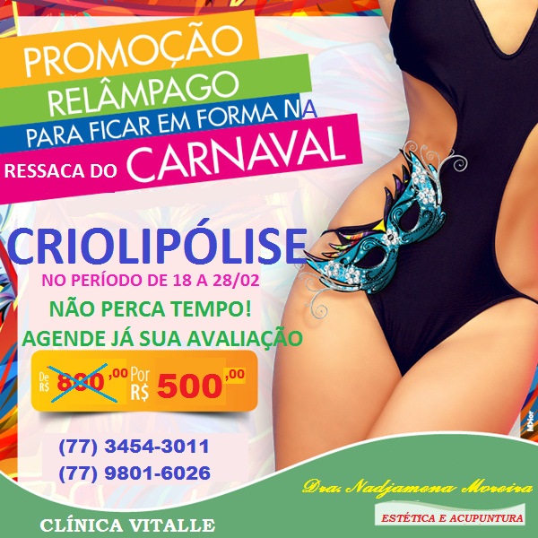 CaetFest Notícias Criolipólise Promoção relâmpago para ficar em